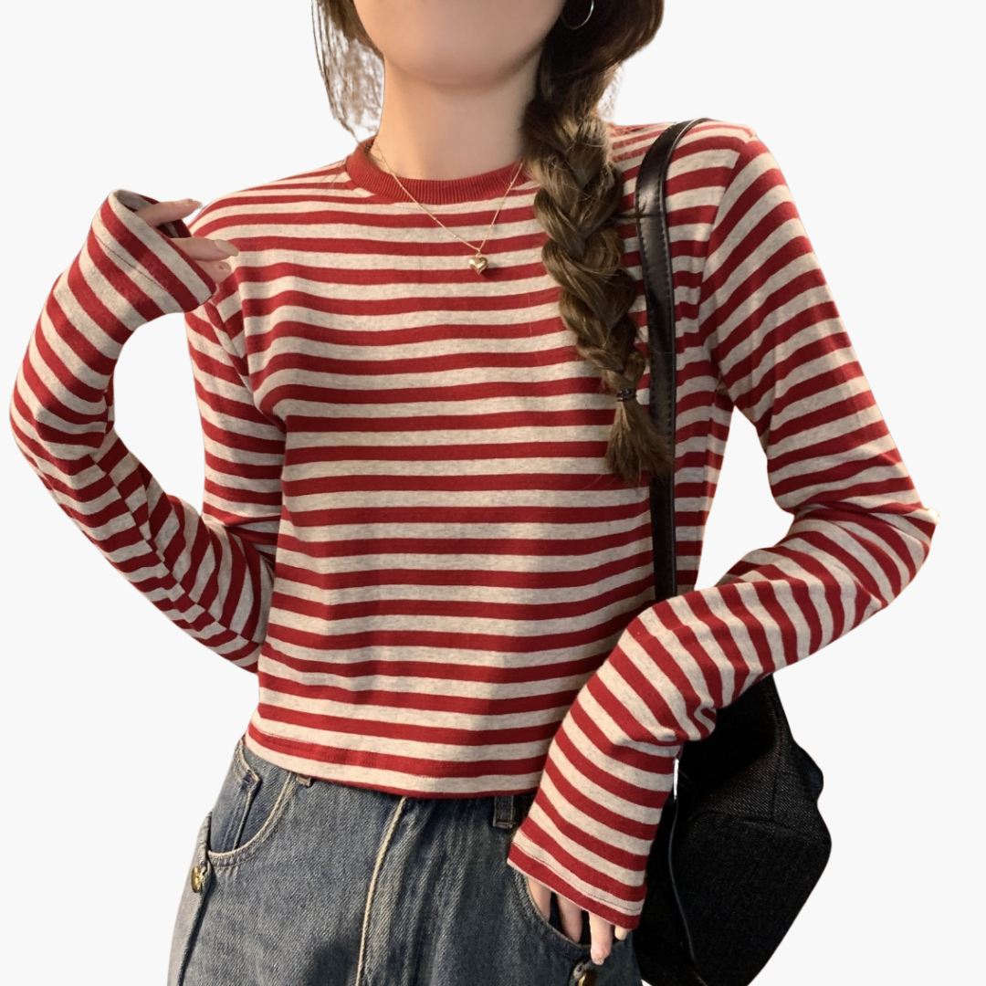 Maglia Donna a Manica Lunga a Strisce | Altivaro
