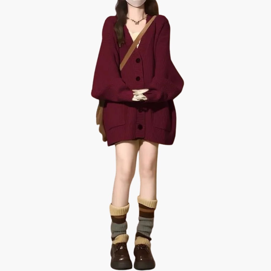 Cardigan Donna Oversize Lungo Maglia | Altivaro