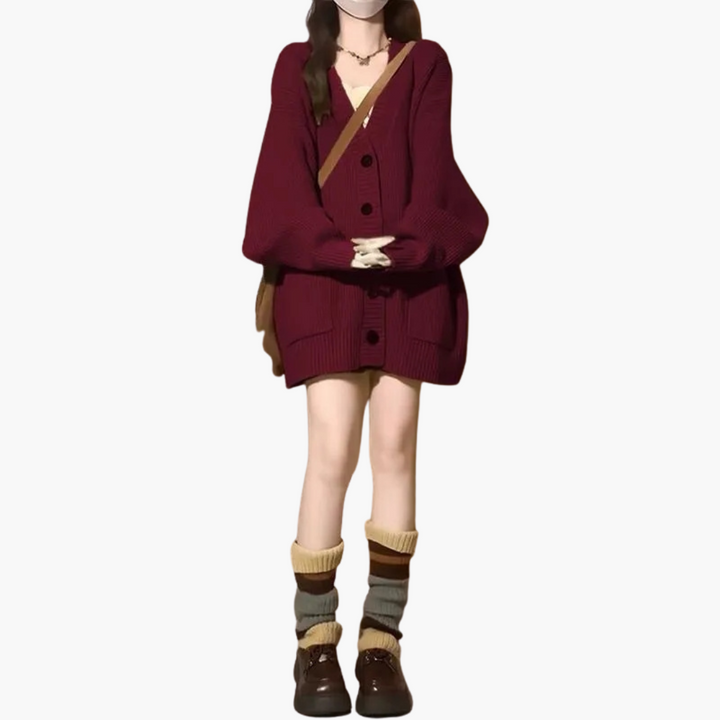 Cardigan Donna Oversize Lungo Maglia | Altivaro