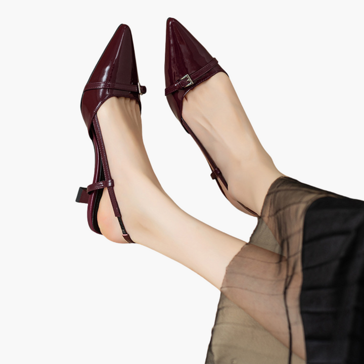 Women's Pointed Patent Leather Slingback Shoes | Altivaro