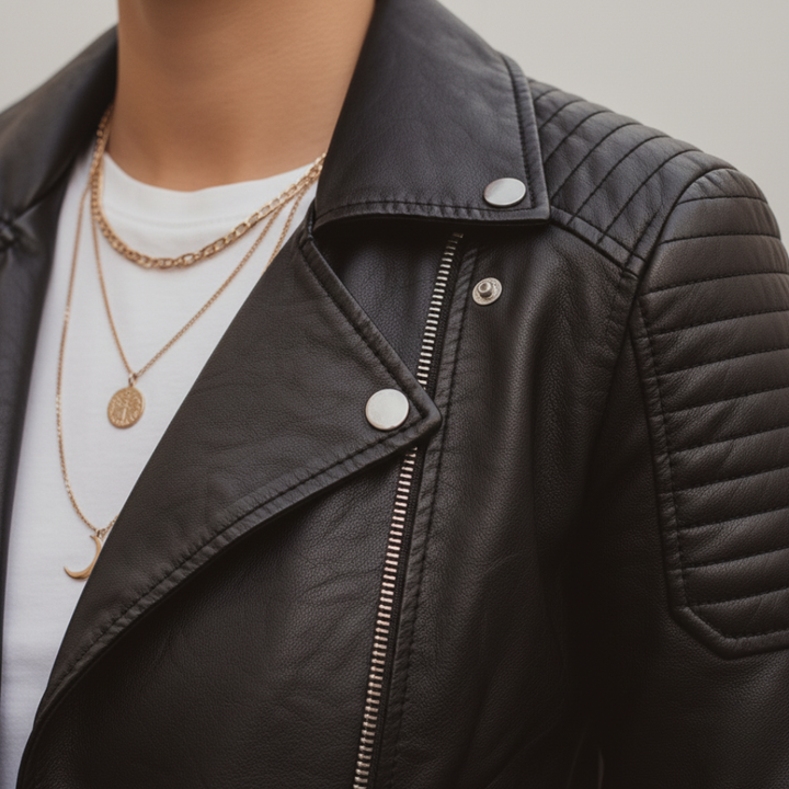 Damen-Bikerjacke aus Kunstleder | Altivaro