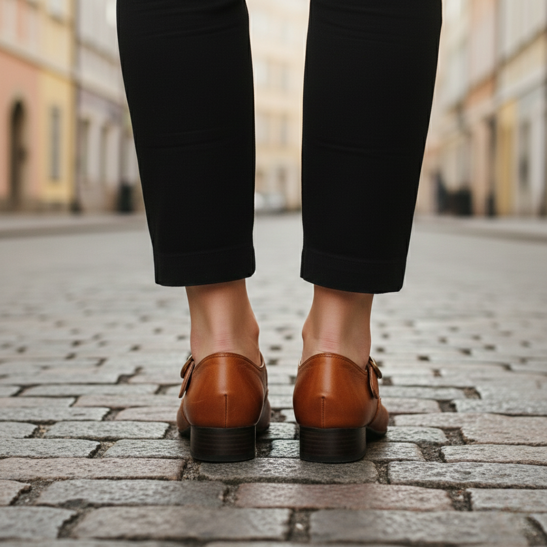 Orthopädische Damenschuhe aus Leder mit Riemen | Altivaro
