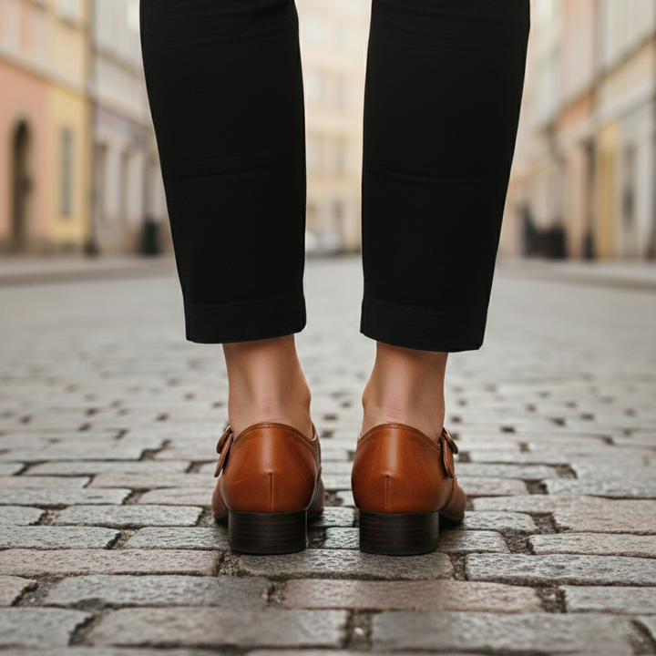 Orthopädische Damenschuhe aus Leder mit Riemen | Altivaro