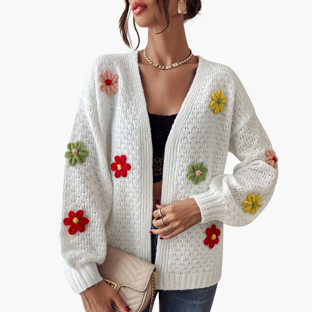 Cardigan Donna con Motivo Floreale | Altivaro