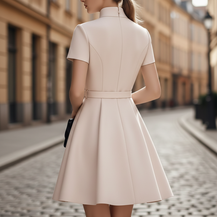 Abito Donna Elegante Collo Alto Tessuto Elasticizzato | Altivaro