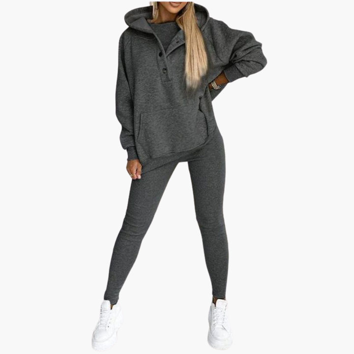 Tuta Sportiva Donna con Cappuccio e Bottoni | Altivaro
