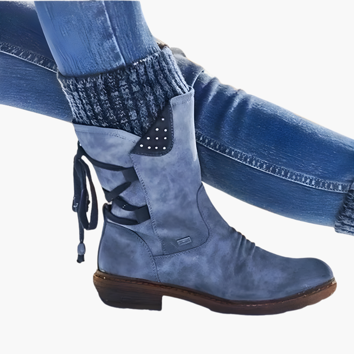 Women's Orthopedic Leather Boots with Laces | Altivaro