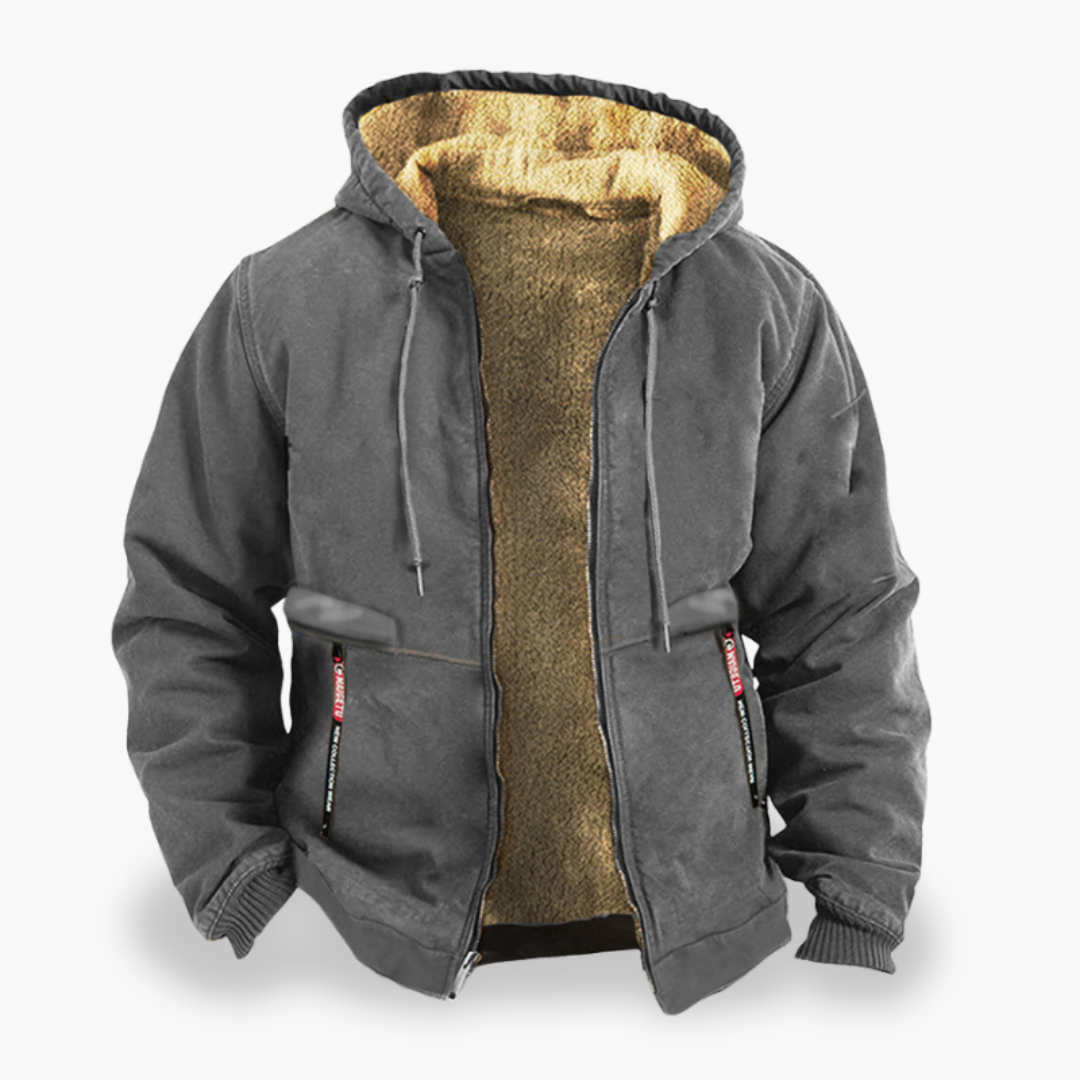 Felpa Uomo Invernale con Cappuccio Zip Foderata in Pile | Altivaro