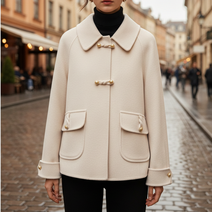 Cappotto donna con bottoni perla | Altivaro