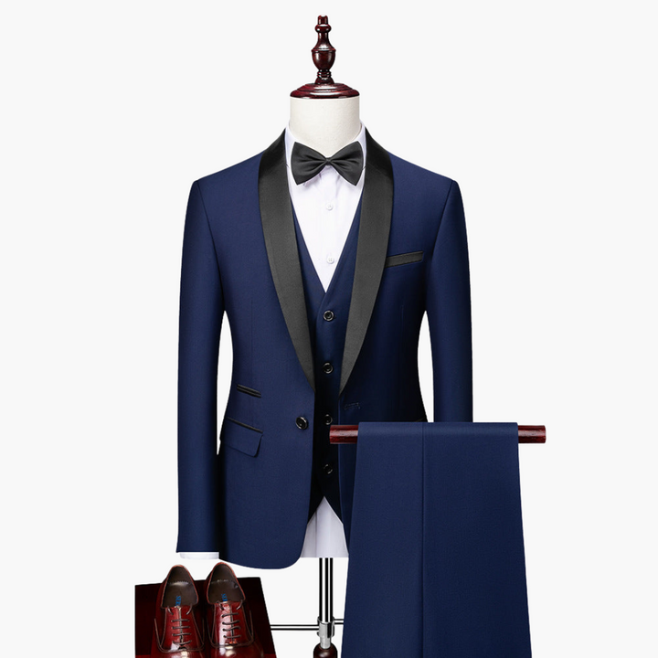 Smoking Uomo 3 Pezzi Cerimonia Slim Fit Raso | Altivaro