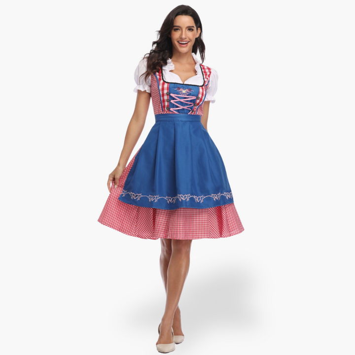 Abito Dirndl Donna con Corsetto e Gonna a Piega in Vichinga | Altivaro