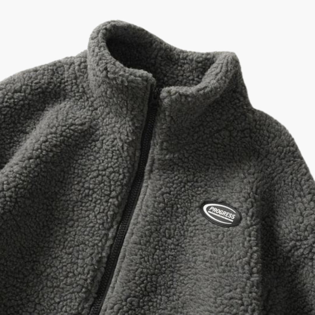 Fleece Jacket with Zip and Logo for Men | Altivaro