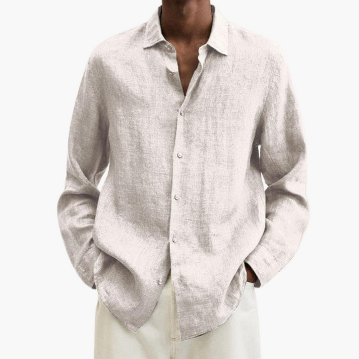 Camicia lino uomo manica lunga slim fit estiva | Altivaro