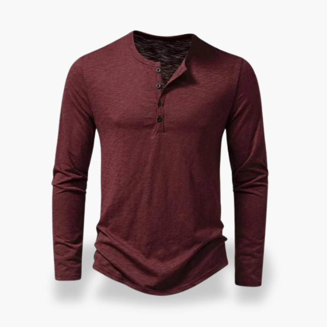Maglia Uomo Henley Manica Lunga Casual Slim | Altivaro-Altivaro