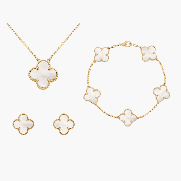 Set Gioielli Fiore con Bordo Dorato | Altivaro