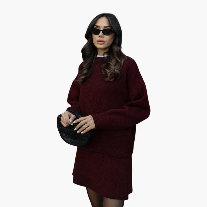 Completo Donna Maglia e Gonna Antracite Lana Sintetica Invernale | Altivaro
