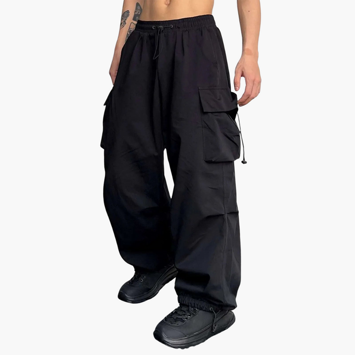 Pantaloni Cargo Uomo Larghi Paracadute Streetwear | Altivaro