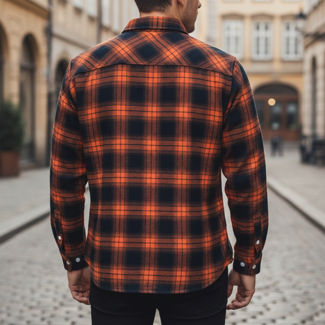 Herrenhemd aus Polyester und Baumwolle mit Karomuster | Altivaro