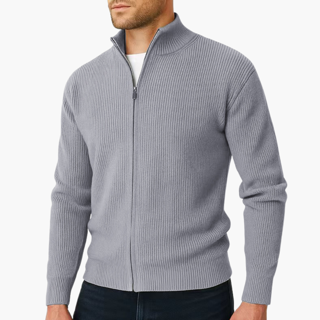 Maglione uomo zip lana collo alto invernale | Altivaro