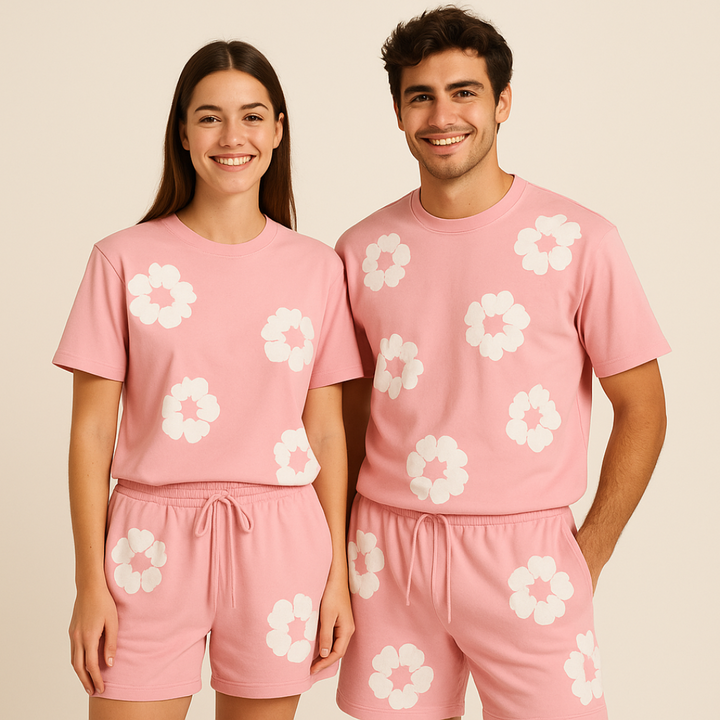 Set T-Shirt e Pantaloncini con Stampa Floreale - Look Estivo Unisex Casual | Altivaro-Altivaro