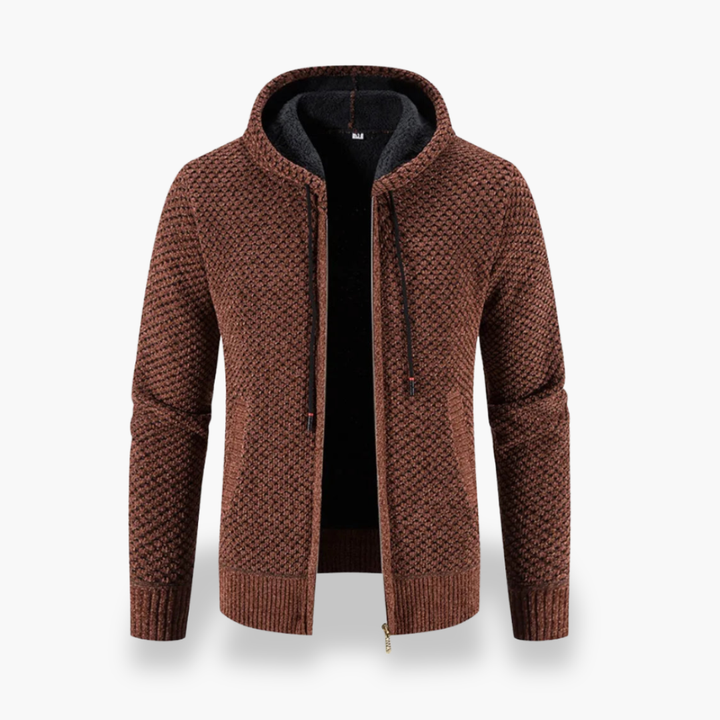 Felpa Uomo con Cappuccio e Zip a Motivo Geometrico | Altivaro
