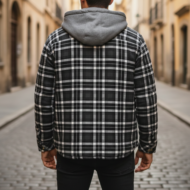 Herren Flanellhemdjacke mit Kapuze | Altivaro