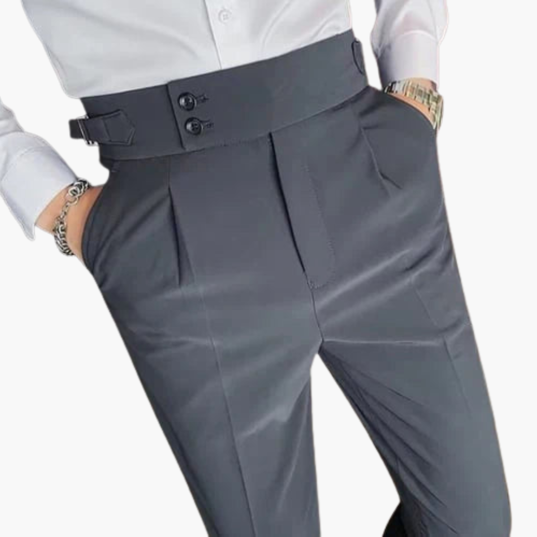 Pantaloni Eleganti Uomo con Pieghe e Bottoni | Altivaro