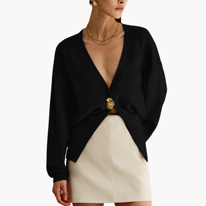 Women's Long Knit Cardigan with Front Closure | Altivaro