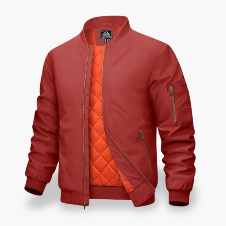 Men's Bomber Jacket with Quilted Lining and Zip Pockets | Altivaro