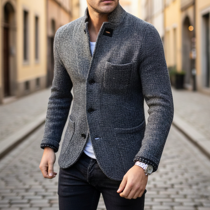 Herren Tweedjacke Slim Fit mit Knöpfen, Freizeitstil | Altivaro