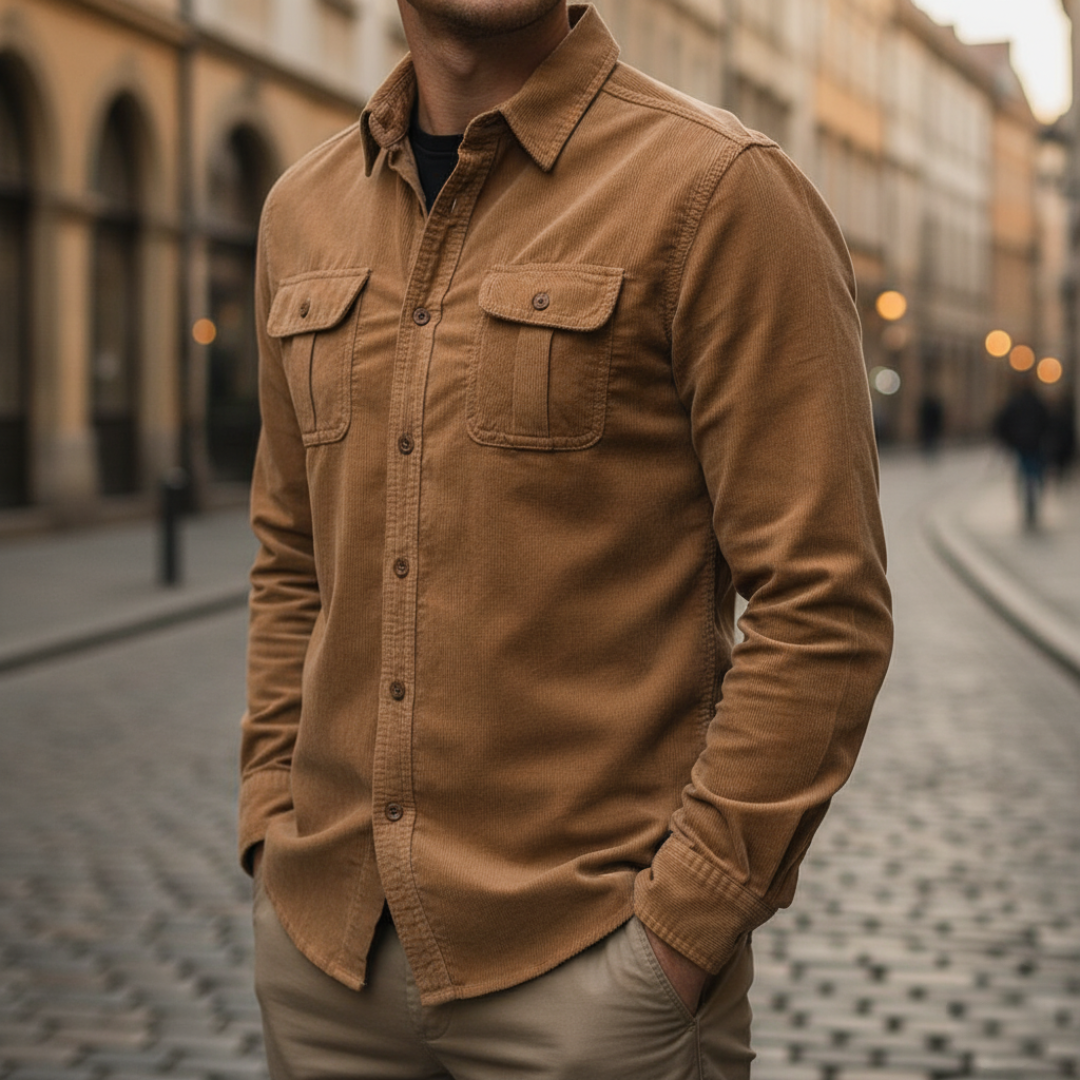 Camicia Uomo Cotone Tascata Maniche Lunghe | Altivaro