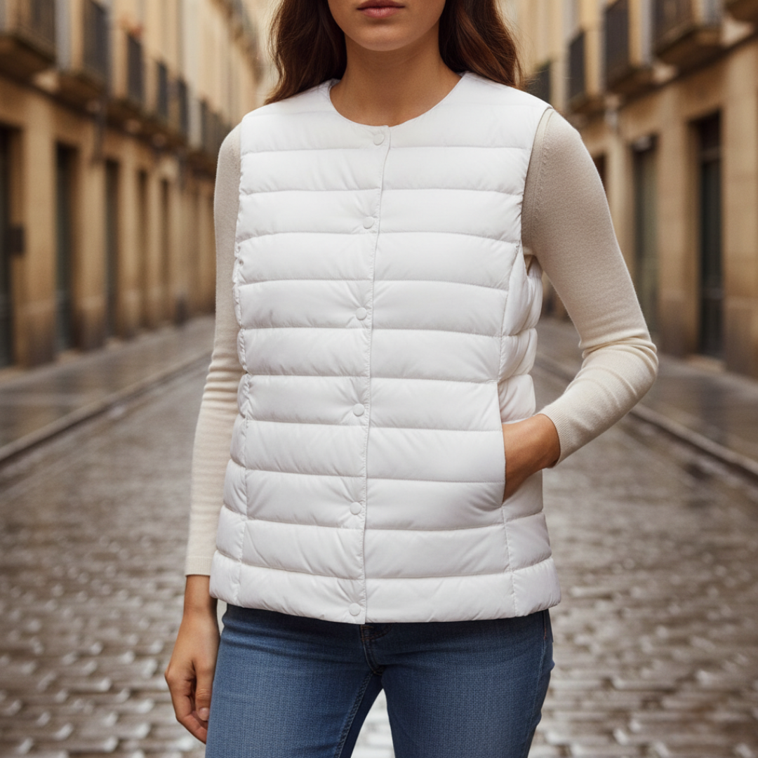 Gilet Piumino Donna Leggero con Bottoni e Taglio Comodo | Altivaro