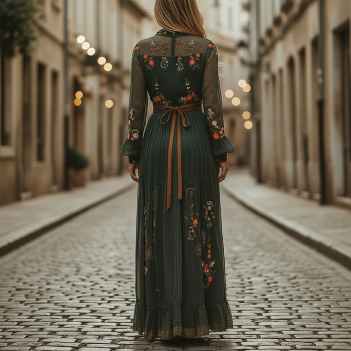 Embroidered Women's Boho Maxi Dress | Altivaro