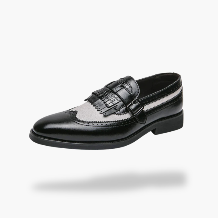 Scarpe Uomo Orthopedic in Pelle con Fibbia e Frange | Altivaro