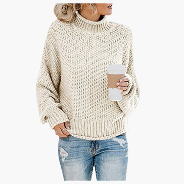 Maglione a Collo Alto Donna in Maglia Grossa Casual | Altivaro