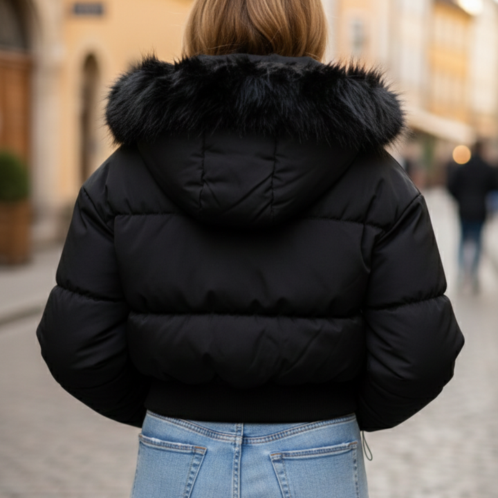 Damen Winterjacke Gefüttert mit Kapuze und Kunstpelz | Altivaro