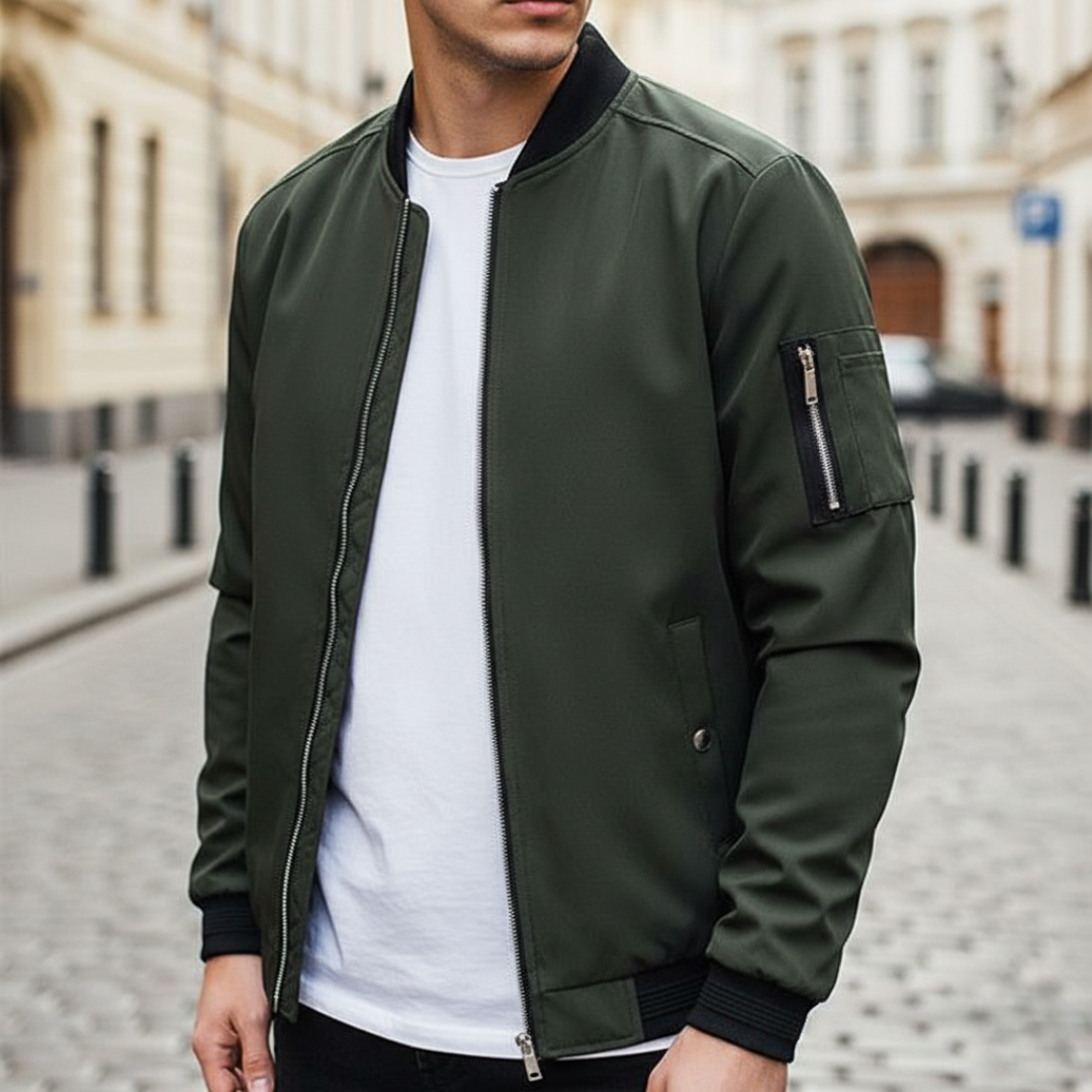 Herren Nylon Bomberjacke mit Taschen und Reißverschluss | Altivaro