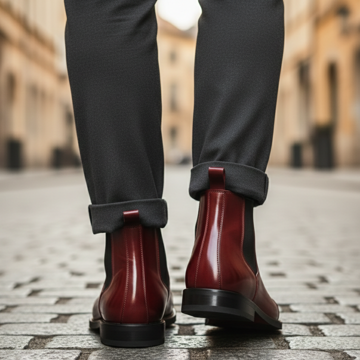 Herren Stiefeletten Leder Orthopädisch Chelsea | Altivaro