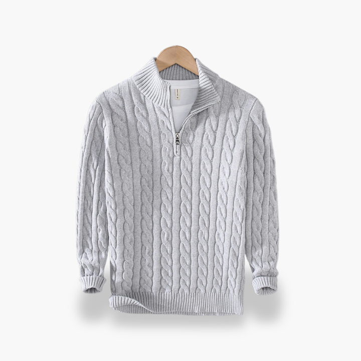 Maglione Zippato in Filo Intrecciato per Uomo | Altivaro