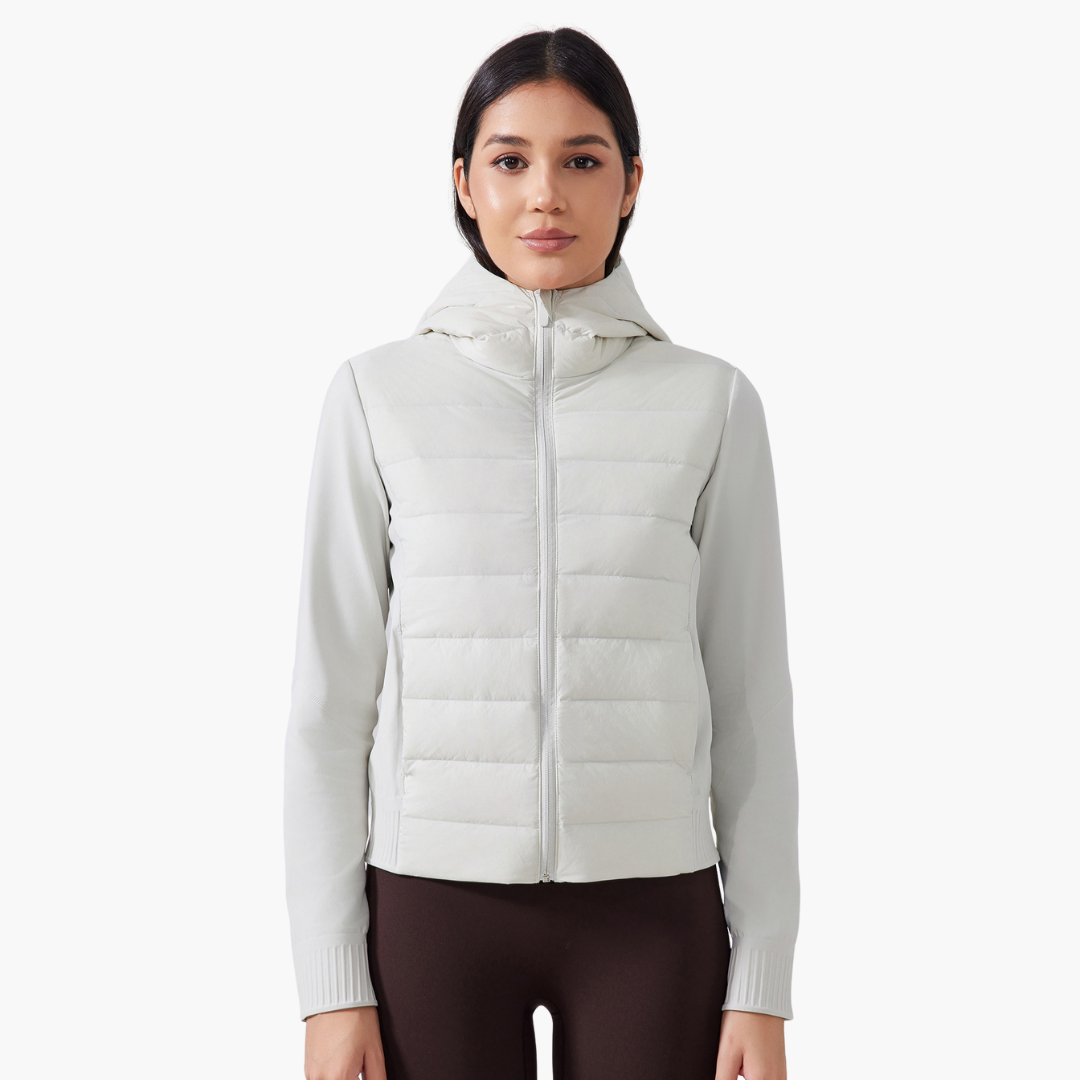 Giacca Donna Ibrida Piumino Softshell Leggera con Cappuccio | Altivaro