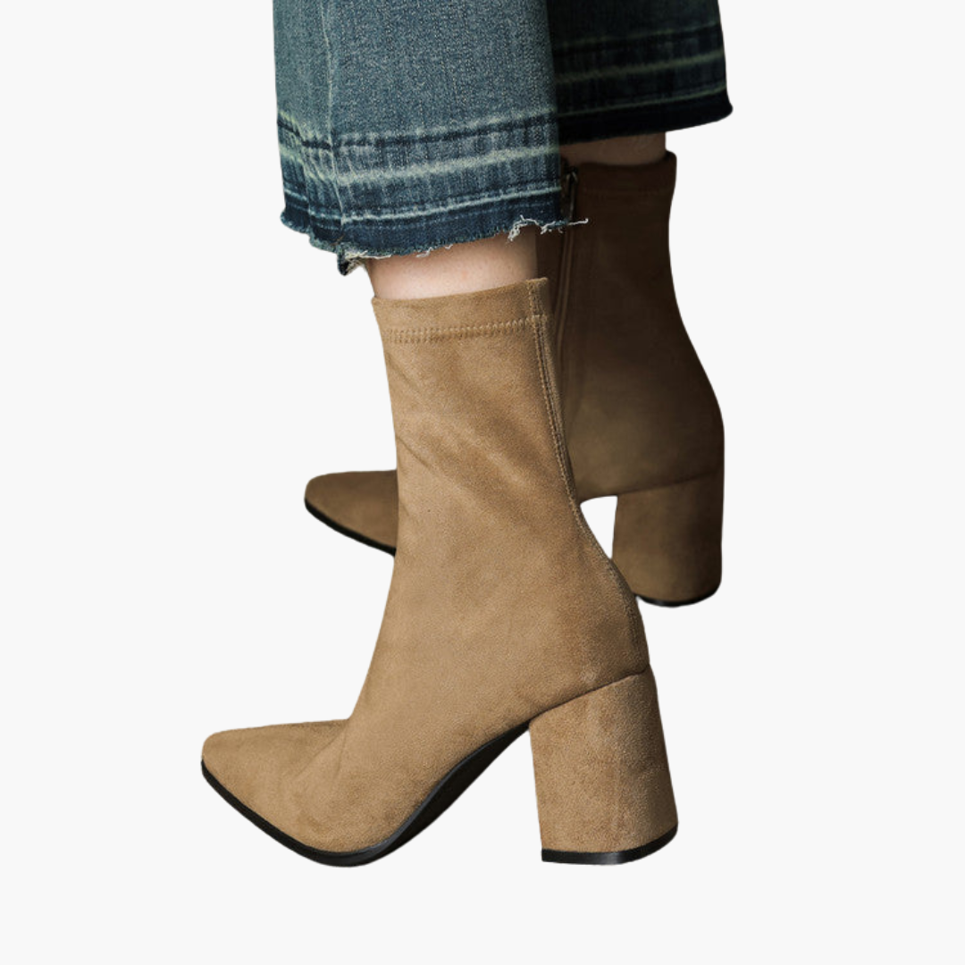 Orthopedic Suede Leather Boots with Heel for Women | Altivaro