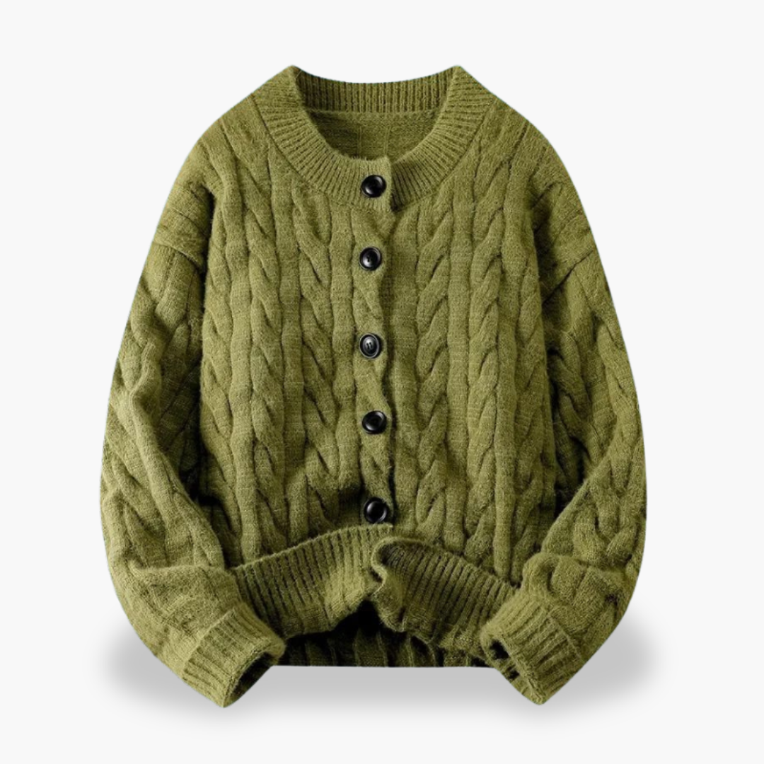 Cardigan Invernale a Treccia con Bottoni per Donna | Altivaro