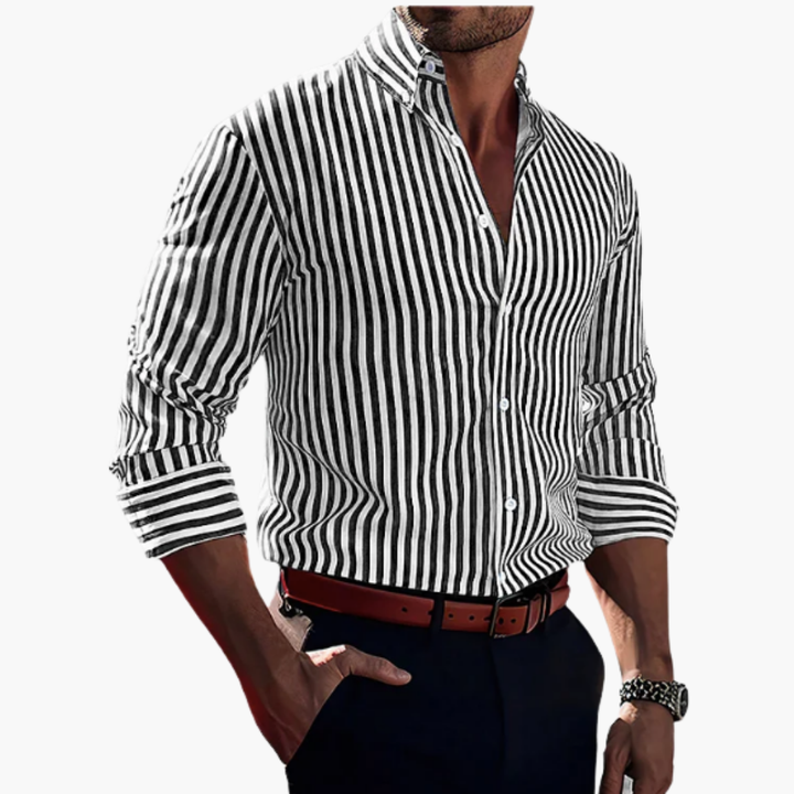 Camicia da Uomo a Righe Verticali in Cotone | Altivaro-Altivaro