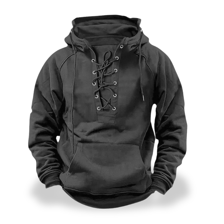 Men's Hoodie with Lace-Up Casual Hood | Altivaro