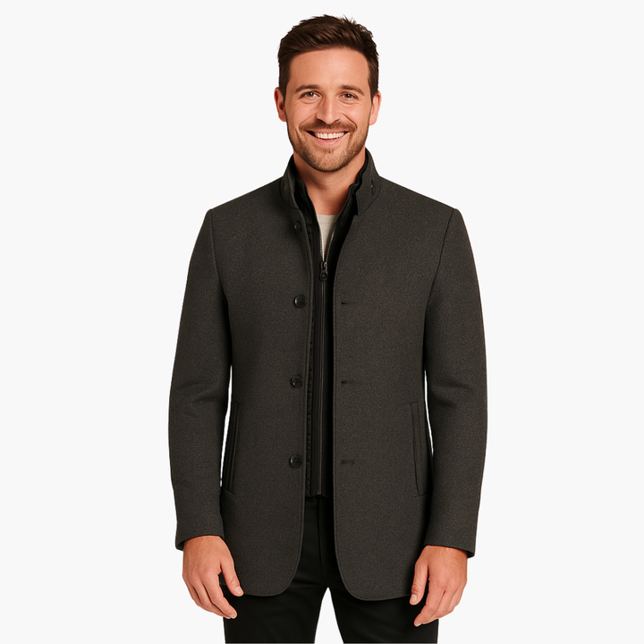 Men's Jacket in Fabric with Collar and Buttons | Altivaro
