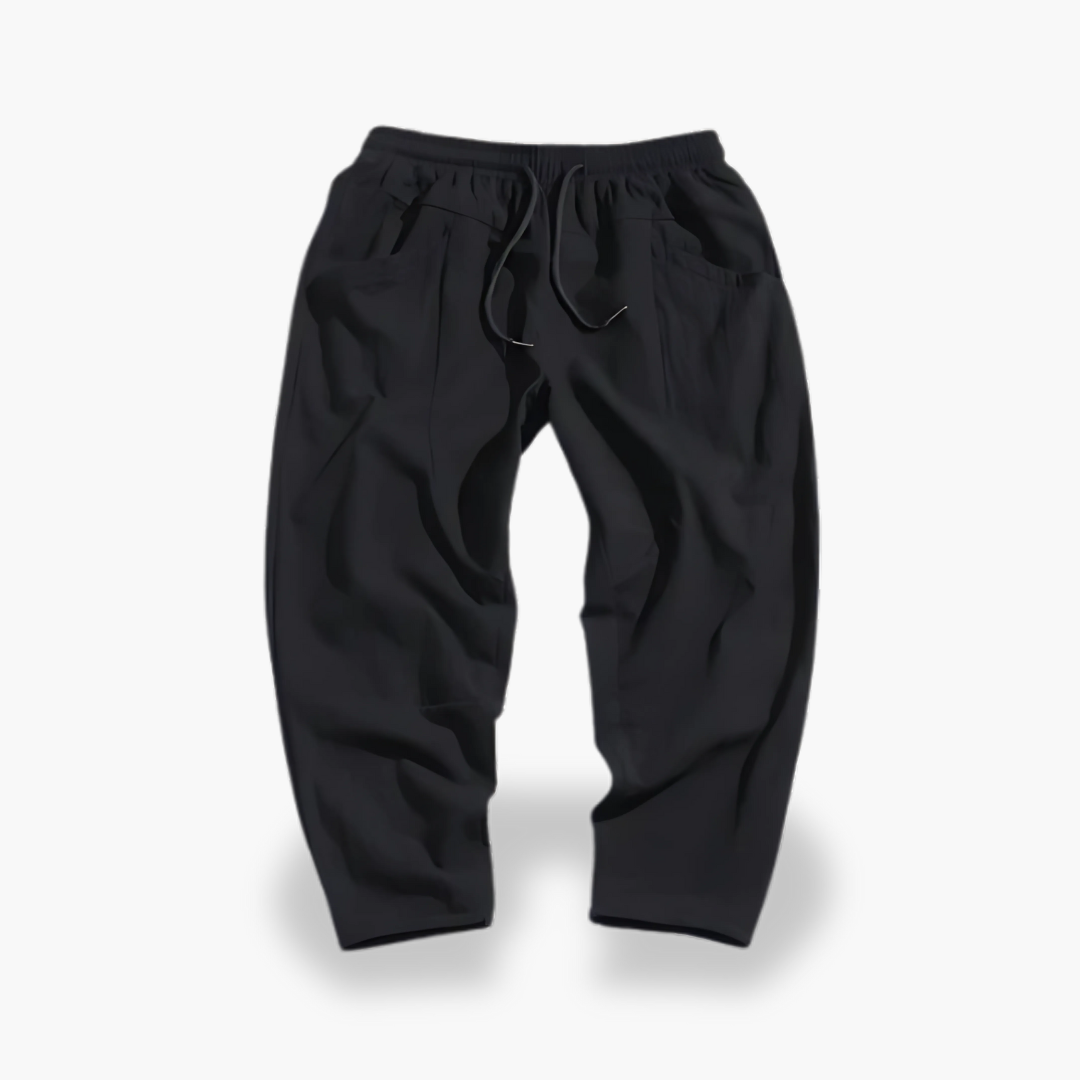 Pantaloni uomo lino neri estivi casual | Altivaro