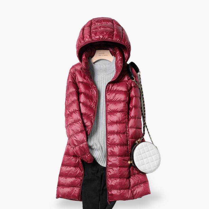 Piumino Donna Lungo Leggero con Cappuccio Nylon Invernale | Altivaro