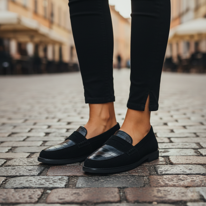 Orthopädische Mokassins Damen Geprägtes Leder | Altivaro