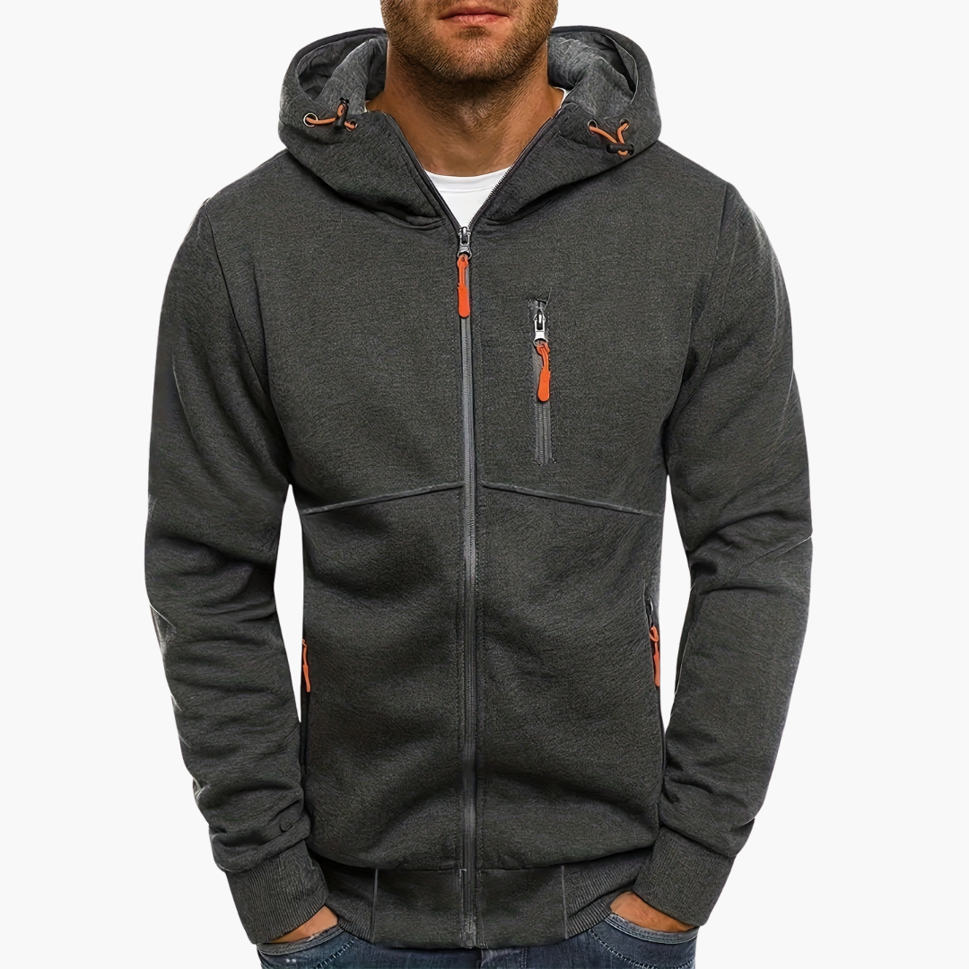 Felpa con cappuccio uomo con zip e tasche laterali | Altivaro