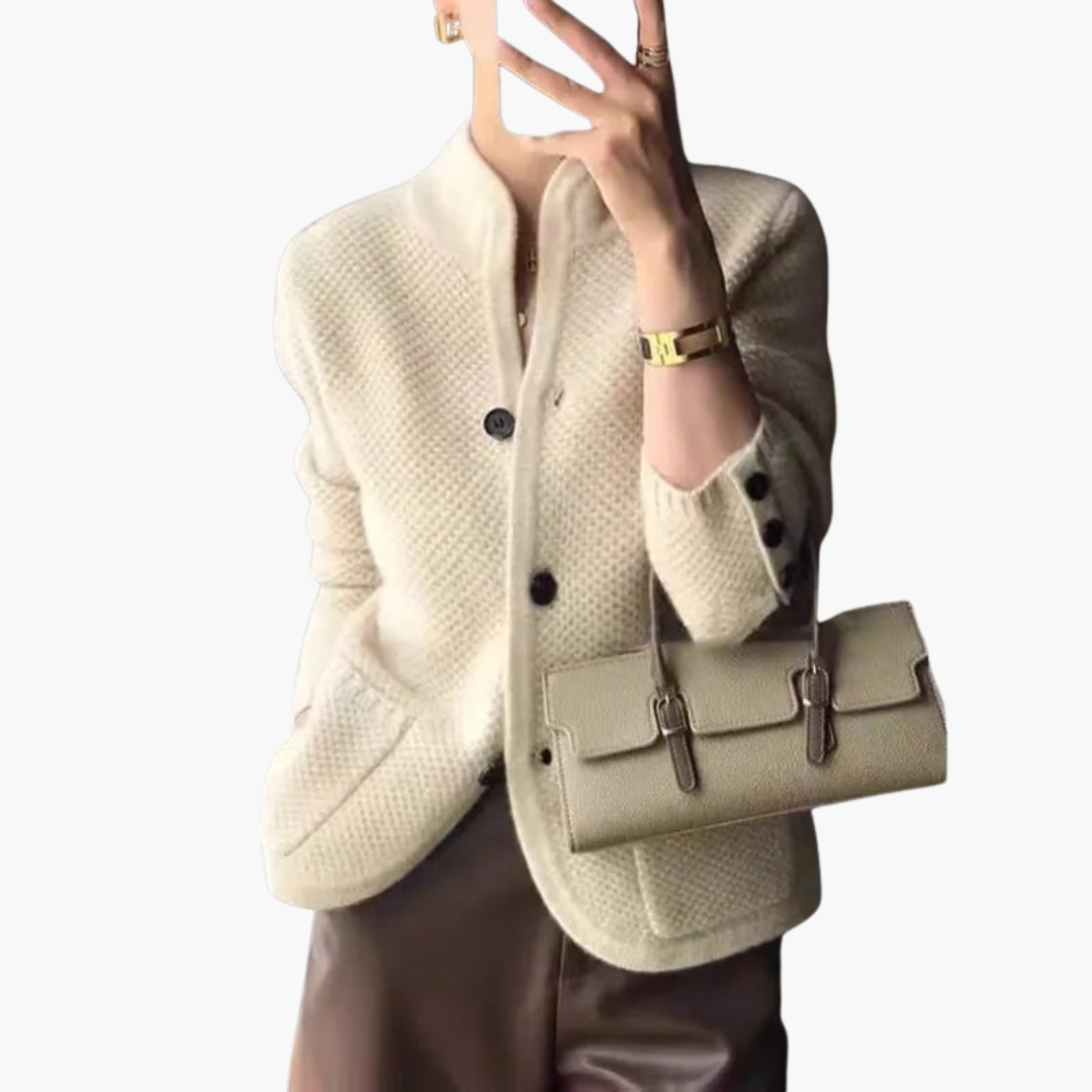 Cardigan Donna con Bottoni e Motivo Intrecciato | Altivaro